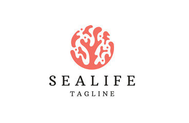 Coral logo icon design template flat vector