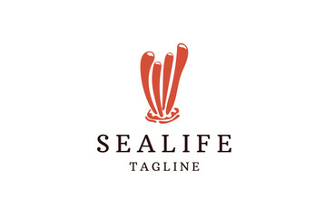 Coral logo icon design template flat vector