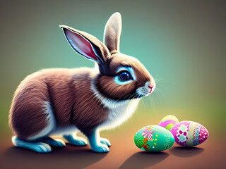 Cute Easter Bunny Background and wallpaper