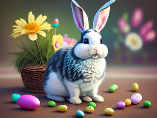 Cute Easter Bunny Background and wallpaper