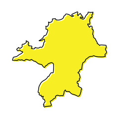 Simple outline map of Fukuoka is a prefecture of Japan