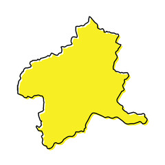 Simple outline map of Gunma is a prefecture of Japan