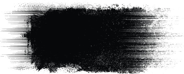 Glitch distorted grungy isolated banner . Design element for brochure, social media, posters, flyers. Overlay texture.Textured banner with Distress effect .Vector halftone dots . Screen print texture - obrazy, fototapety, plakaty