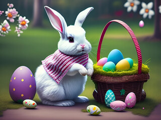 Cute Easter Bunny Background and wallpaper