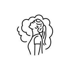 Mindfulness meditation black line icon. Balance and relaxation.