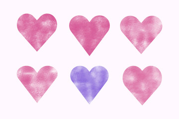 set of hearts isolated