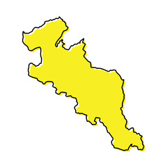 Simple outline map of Kyoto is a prefecture of Japan