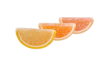 Fototapeta na wymiar Fruit jelly on a white