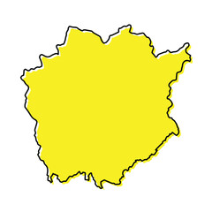 Simple outline map of Okayama is a prefecture of Japan