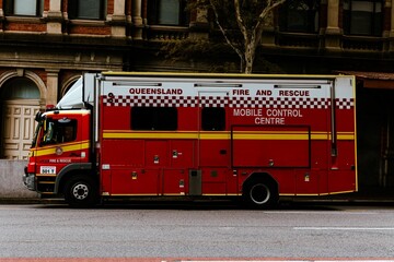Vehicle of Queensland Fire and Emergency Services parked on the street