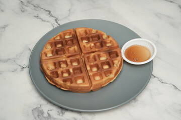Waffle with syrup