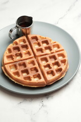 Waffle with syrup