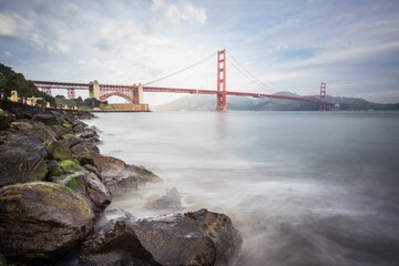 Scenic view of the Golden Gate Bridge in San Francisco, USA