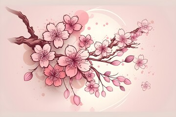 Pink cherry blossom floral design