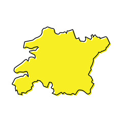 Simple outline map of North Jeolla is a region of Korea