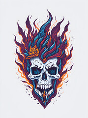 Fototapeta premium Dead Mexican Skull Mascot. AI generated illustration