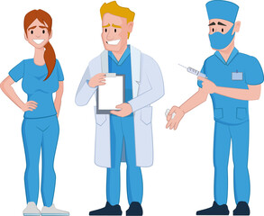 Fototapeta premium modern vector medical staff team in illustration and vector