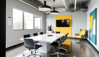 Fototapeta na wymiar modern office interior, AI-generated