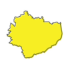 Simple outline map of Holy Cross is a region of Poland