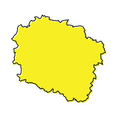 Simple outline map of Kujawy-Pomerania is a region of Poland
