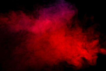 Orange and red steam on a black background.
