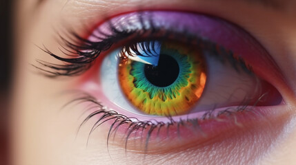 Fototapeta premium beautiful woman eye close up. Generative AI