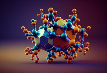 Gefapixant drug molecule. 3D rendering. Generative AI