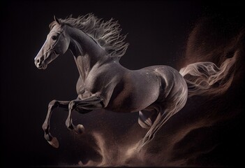 Fototapeta na wymiar Horse Exciting In Air Generative AI