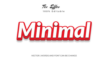 Minimal text effect. Letter vector files can be changed and editable
