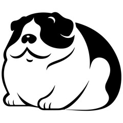 Fat Dog Isolated on white 