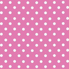 seamless pink and white polka dots pattern