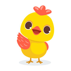 Baby chick front vector isolated icon. Baby chick emoji illustration.