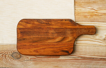 Old Wood Cutting Board Mockup, Vintage Chopping Board Background, Rustic Napkin, Empty Cut Desk Top View