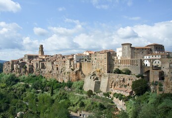 Naklejka na ściany i meble View of Pitigliano city. Province of Grosseto in central Italy, Europe.