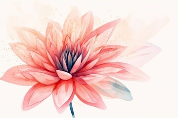 one flower minimalistic art, passionate watercolour style, realistic, pastell color scheme - Generative AI