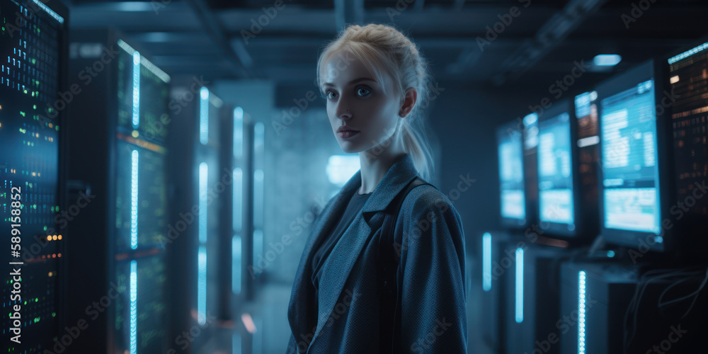 Aufkleber it specialist ensuring top performance of advanced data center. generative ai
