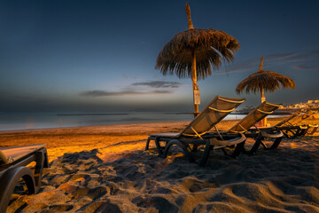 Beach. The colors of the setting sun. © Marek