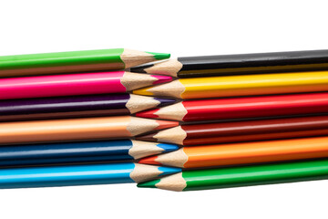 Fototapeta premium Color pencils isolated on white background.Close up.