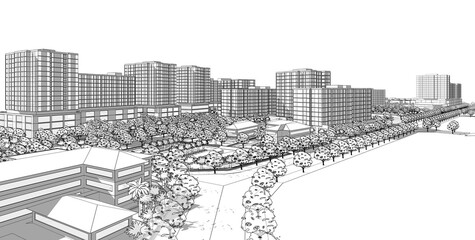 Fototapeta premium sketch of a city