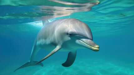 Obraz na płótnie Canvas Dolphin in the ocean