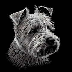 Glen of Imaal Terriers Dog Breed Isolated on Black Background. Generative AI