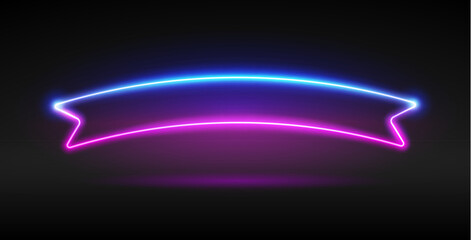 Glowing Neon Arc Ribbon Banner