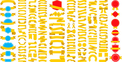 Ribbon banners, template labels set. Blank for decoration graphic illustration