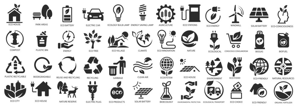 Vector Ecology and Industry. Related icon set. icon related of ecology