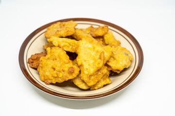 Perkedel Jagung or Bakwan Jagung, corn fritters is Indonesian traditional food.