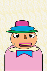 Funny cartoon illusionist