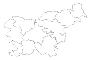 Fototapeta na wymiar Slovenia map with regions. Vector illustration.