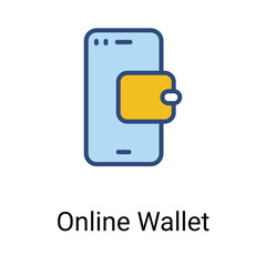 Online Wallet Icon Design. Suitable for Web Page, Mobile App, UI, UX and GUI design.