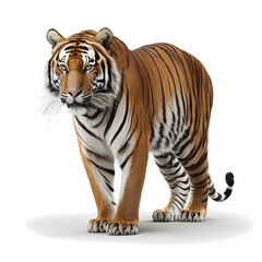 Obraz premium Tiger, in front of white background, AI generated