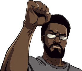 black man fighting for her rights